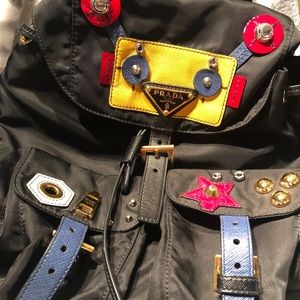 Prada Women's Nylon and Saffiano Robot backpack